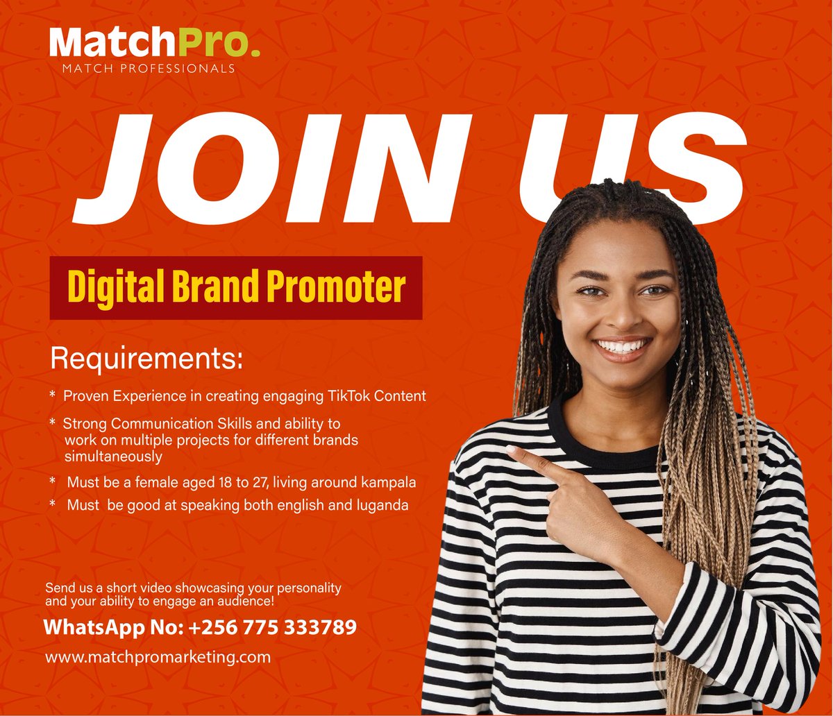 MatchProUganda's tweet photo. Join our team
#JobOpportunity https://t.co/eFBIwPNerT