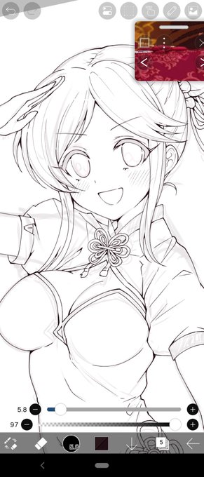 【wip】チャイナあずきペン入れ終わりました～ 