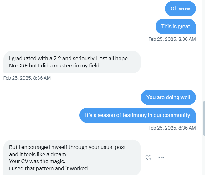 olumuyiwaayo's tweet photo. 🎓 Your CGPA isn't the final say—strategy is.

No matter your academic background, the tools and guidance in our Self-Paced Masterclass can help you secure fully funded offers.

📌 Read this:
A student with a 2.2 CGPA secured a fully funded PhD offer. Yes, you read that right.

💡 It’s not just about grades—it’s about using the right strategies.

Ready to change your story?
👉 Enroll now: https://t.co/0SevkYChwc
