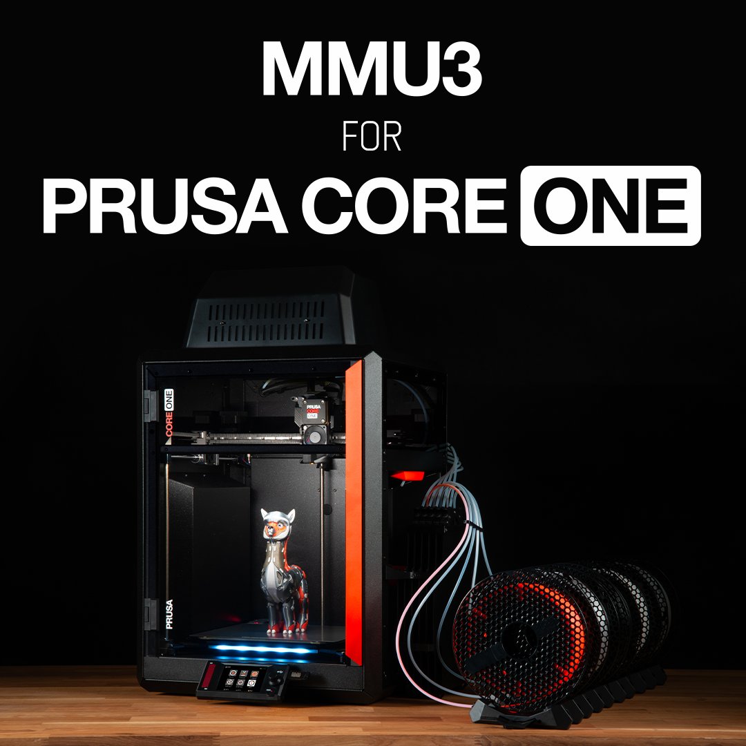 The MMU3 for the Prusa CORE One is here, and orders are open! ✨ Print in up to five colors efficiently with minimal waste. Choose from three versions: Lite for easy conversion, Enclosed to keep your printer chamber sealed, or a special community design.