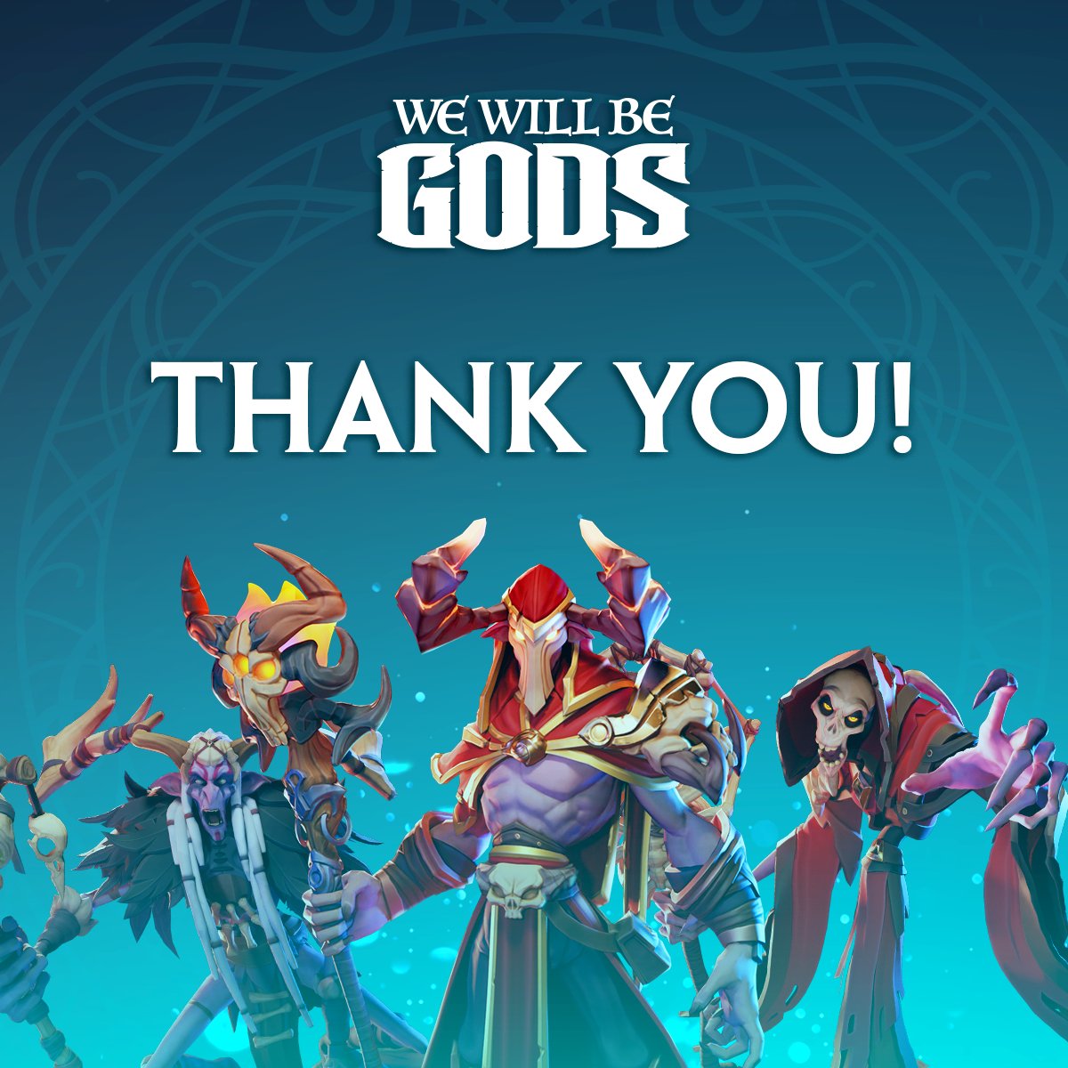 WeWillBeGods_'s tweet photo. From all of us on the We Will Be Gods team—thank you for playing, streaming, and sharing your feedback.🙏The journey’s just beginning.⚔️👑 https://t.co/nzFu0lv70c
