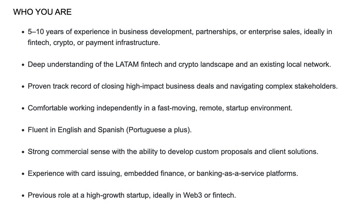 nesk.eth | nesk.gno (@0xnesk) on Twitter photo En <a href="/gnosispay/">Gnosis Pay 🦉💳</a> estamos buscando un BD para LATAM. Si tenes experiencia en crypto y payments, escribime. En <a href="/gnosispay/">Gnosis Pay 🦉💳</a> estamos buscando un BD para LATAM. Si tenes experiencia en crypto y payments, escribime.