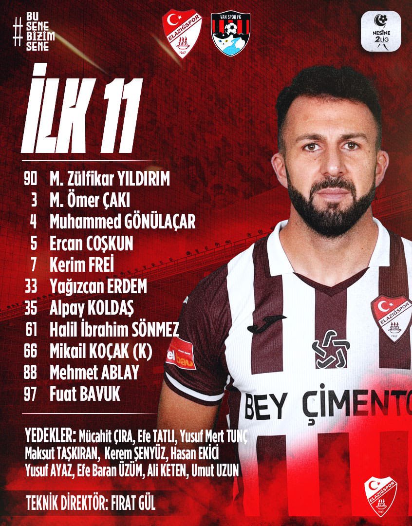 📋 Artı Değer Vanspor maçı 11’imiz;