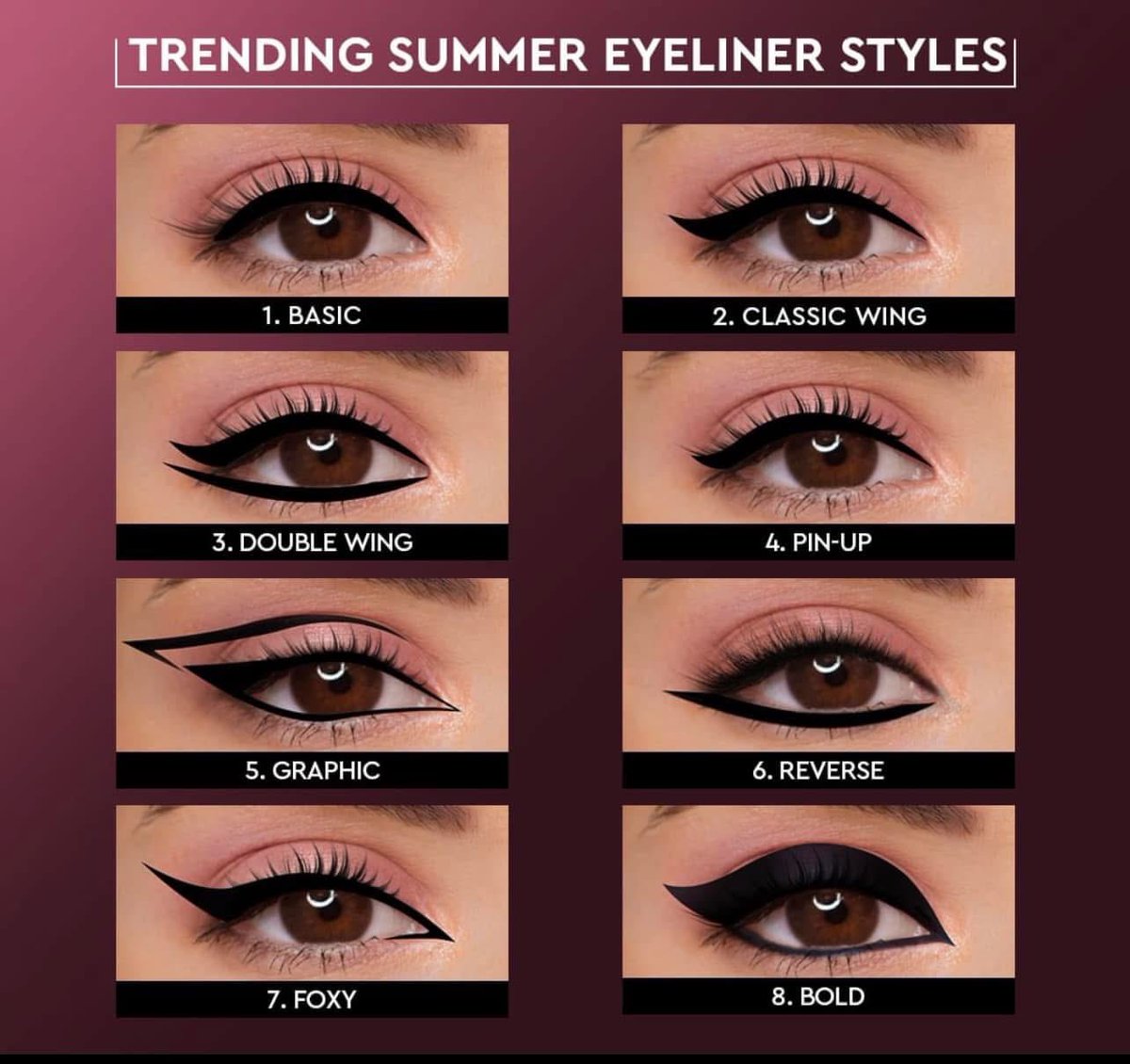 xxjessabugxx's tweet image. Oooo I love all of these different eyeliner styles 😍💓 #loveit #makeuptips #makeup  #makeupideas #eyeliner