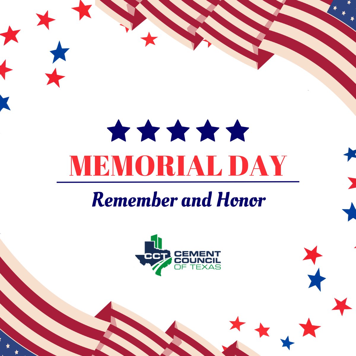 CementCouncilTX's tweet photo. 🇺🇸 This Memorial Day, we pause to remember and honor the brave men and women who gave their lives in service to our country. Their sacrifice laid the foundation for the freedoms we enjoy today. https://t.co/OTEtu9cQem