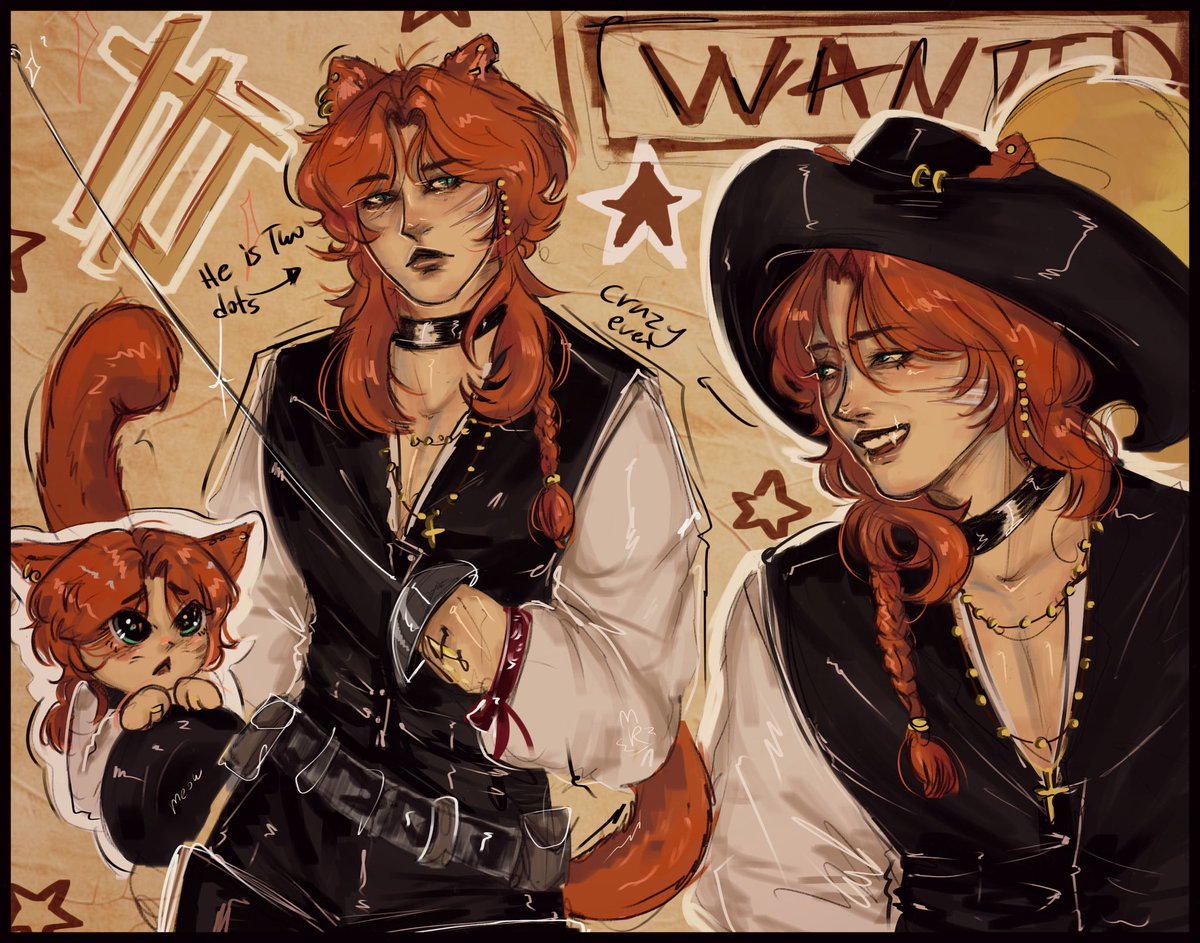 Puss in boots hj!!🐈

Silly drawing for my lovely kam and their 
puss in boots AU🖤