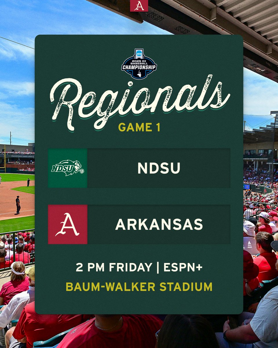 RazorbackBSB's tweet photo. Our regional opener is locked in 🔒 https://t.co/17d2pkR7PK