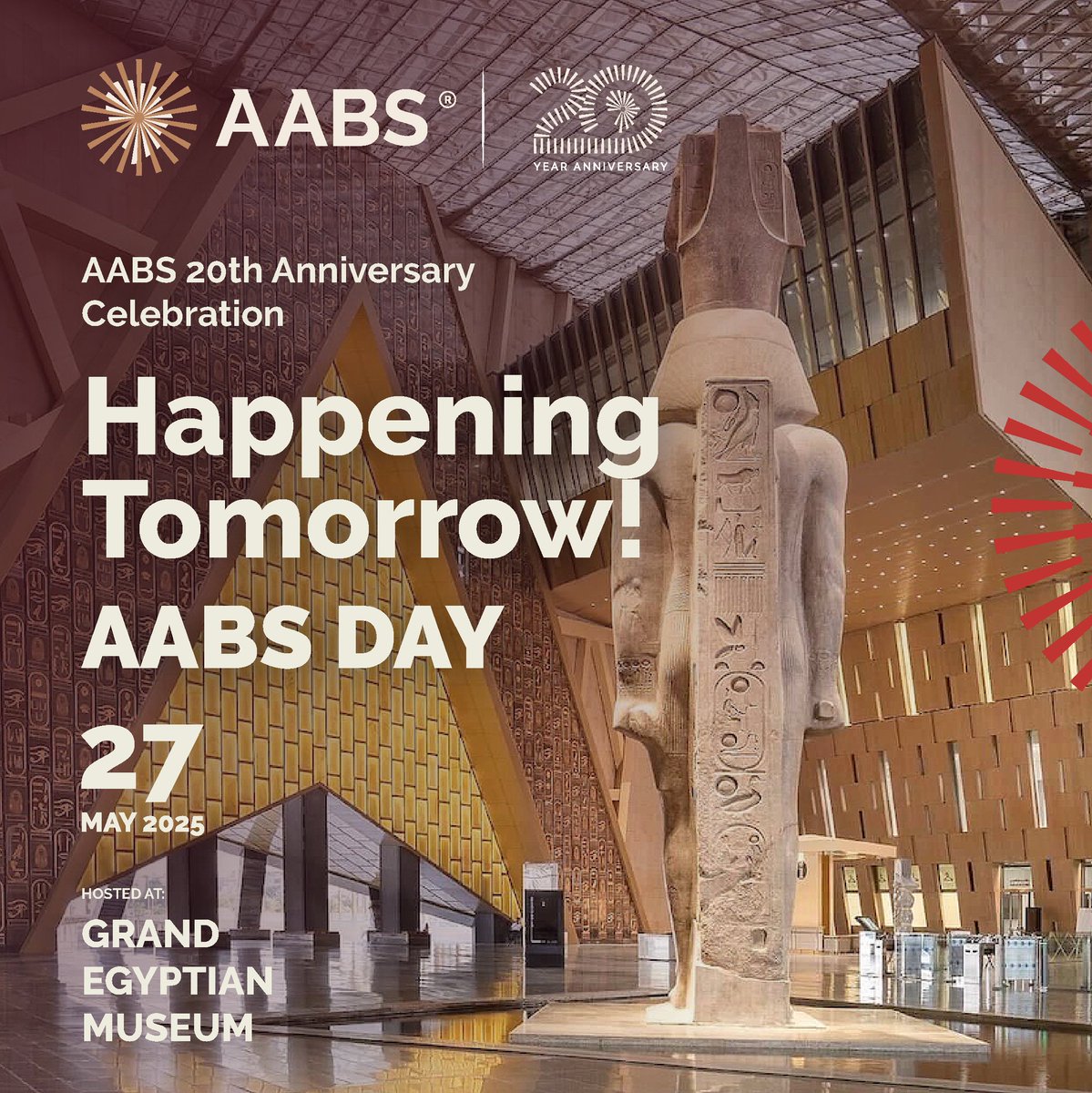 Happening Tomorrow — May 27, 2025: AABS DAY!

We’re excited to welcome all our attendees and African business school leaders to The Grand Egyptian Museum for a day of connection, culture, and celebration.