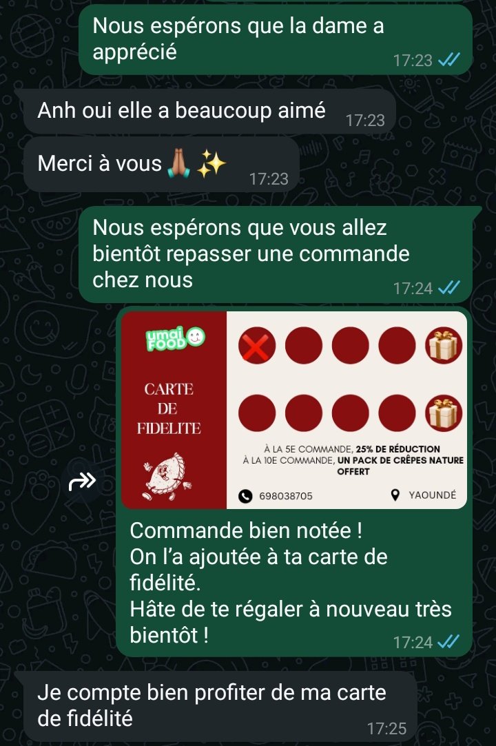 Umaifood237's tweet photo. Les retours clients sur notre pack découverte ❤️ https://t.co/FMrca8Gu8W