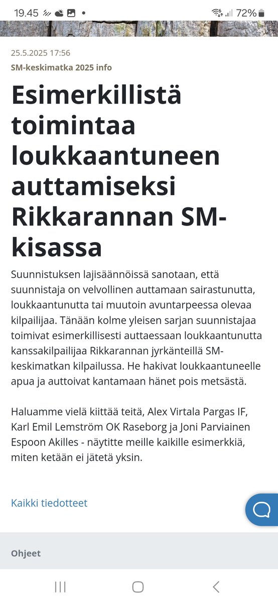 Kiitos Alex, Karl Emil ja Joni! #suunnistus