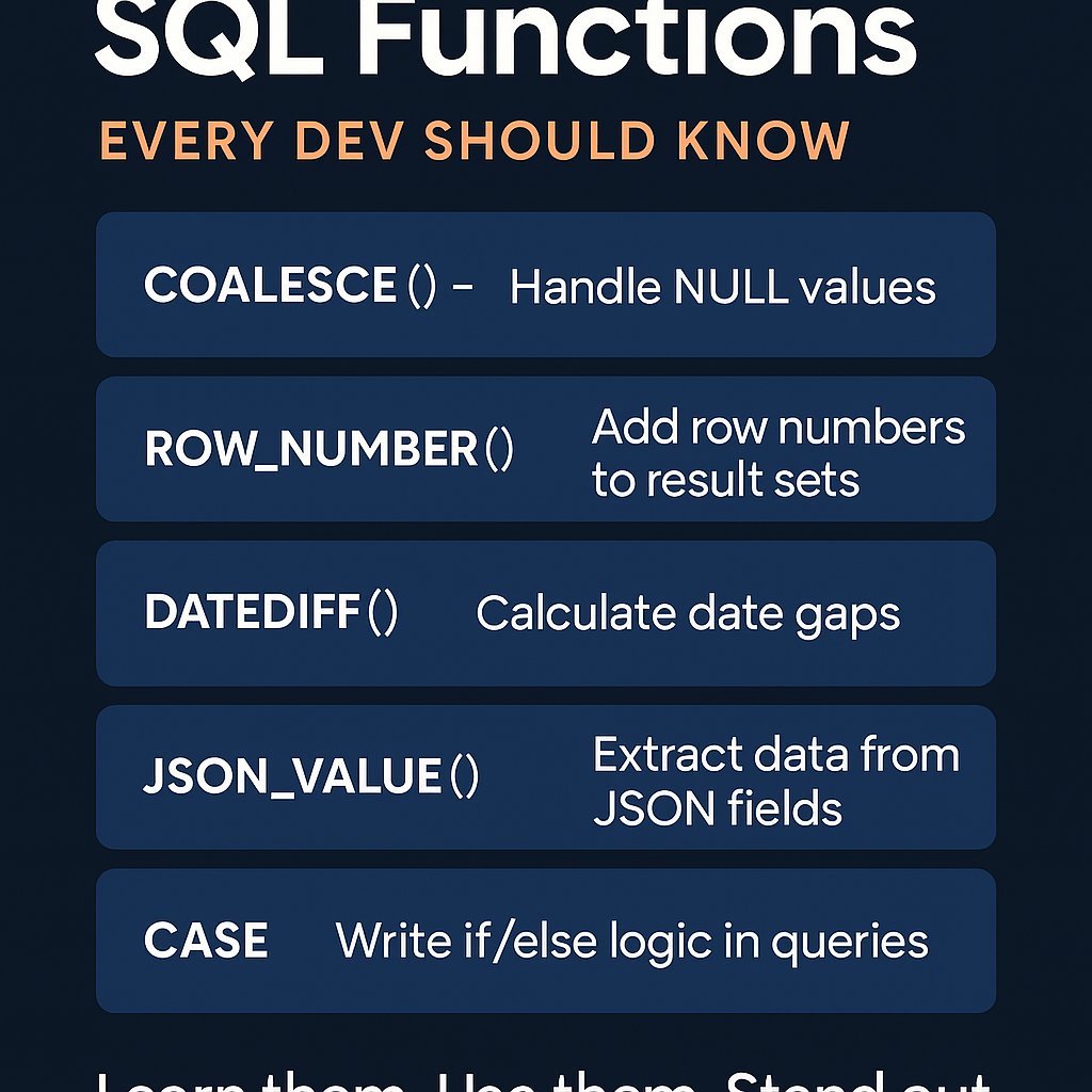 Surajya10885037's tweet image. #SQL #SQLfunctions