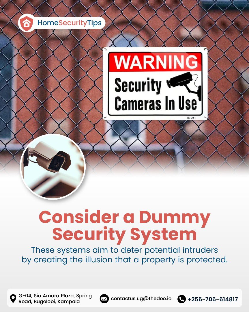 doosmarthomes's tweet photo. Consider a Dummy Security System
These systems aim to deter potential intruders by creating the illusion that a property is protected.
#homesecurity https://t.co/GpQRSiQC1f