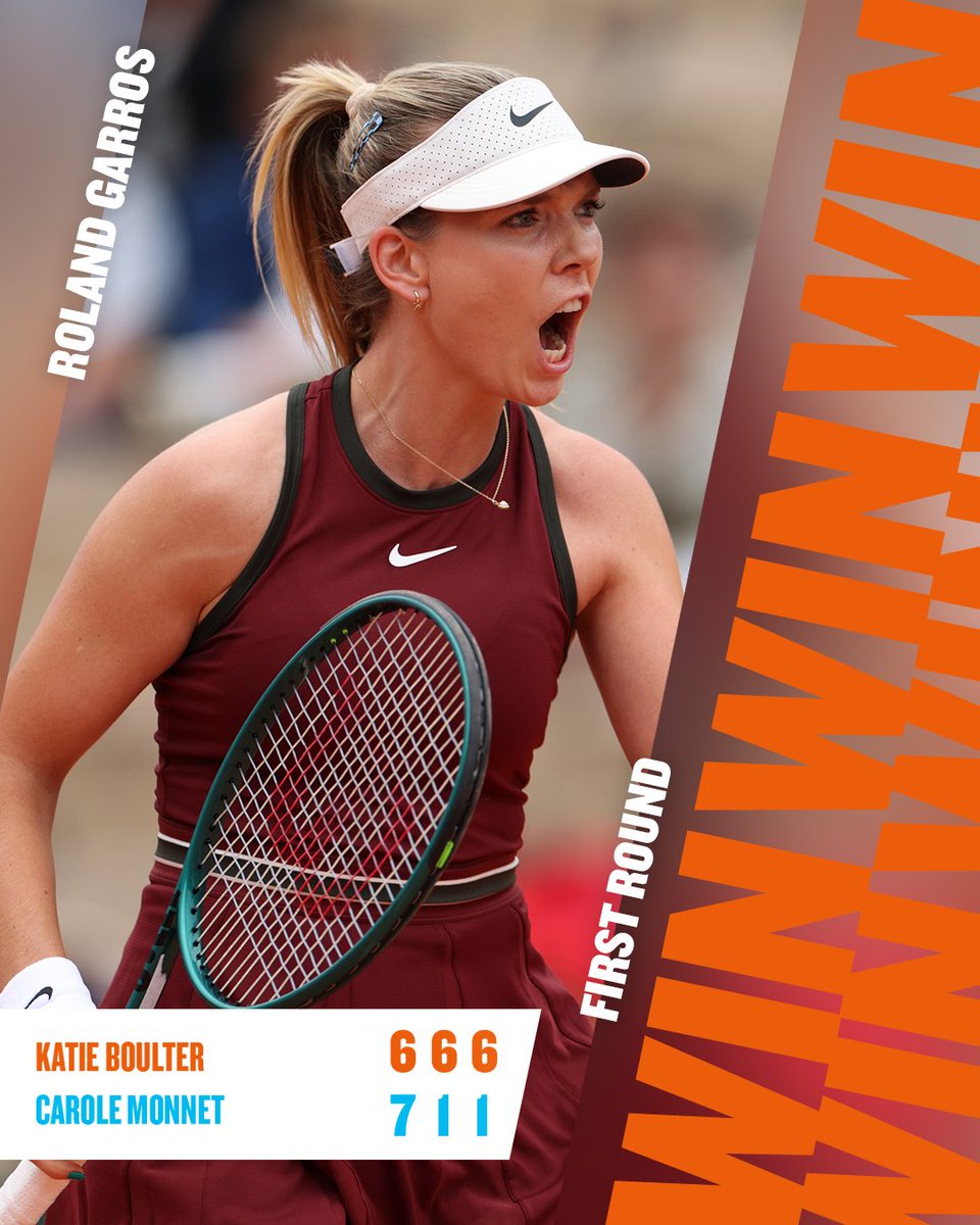 🧡 <a href="/katiecboulter/">Katie Boulter</a> gets her first ever <a href="/rolandgarros/">Roland-Garros</a> WIN! 

#BackTheBrits 🇬🇧 | #RolandGarros