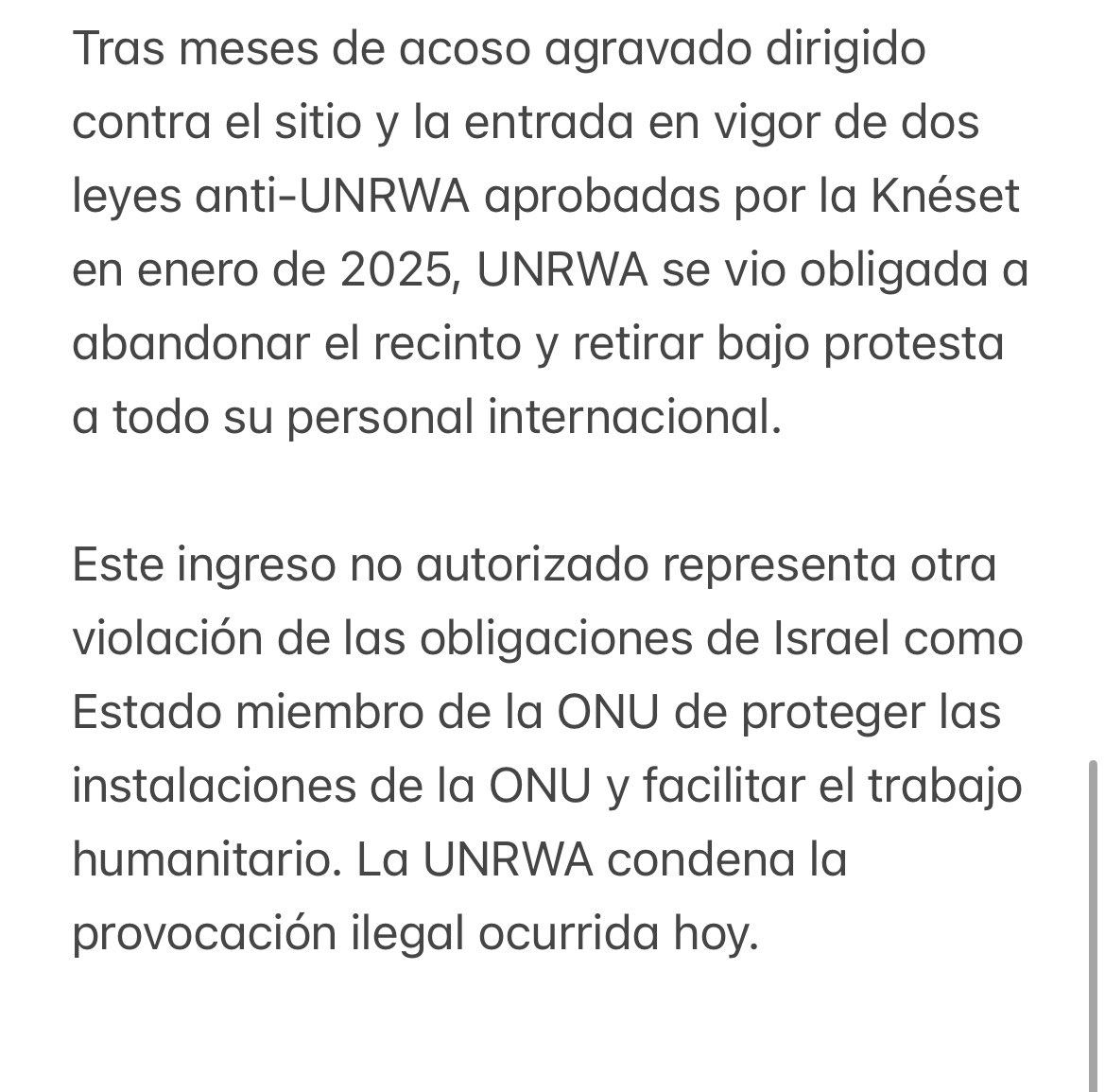 🔴 Un grupo de israelíes encabezado por un miembro de la Knéset y acompañado por medios de comunicación israelíes ingresó sin autorización en el recinto de la UNRWA en Sheikh Jarrah, Jerusalén Este.
UNRWA condena la provocación ilegal.
