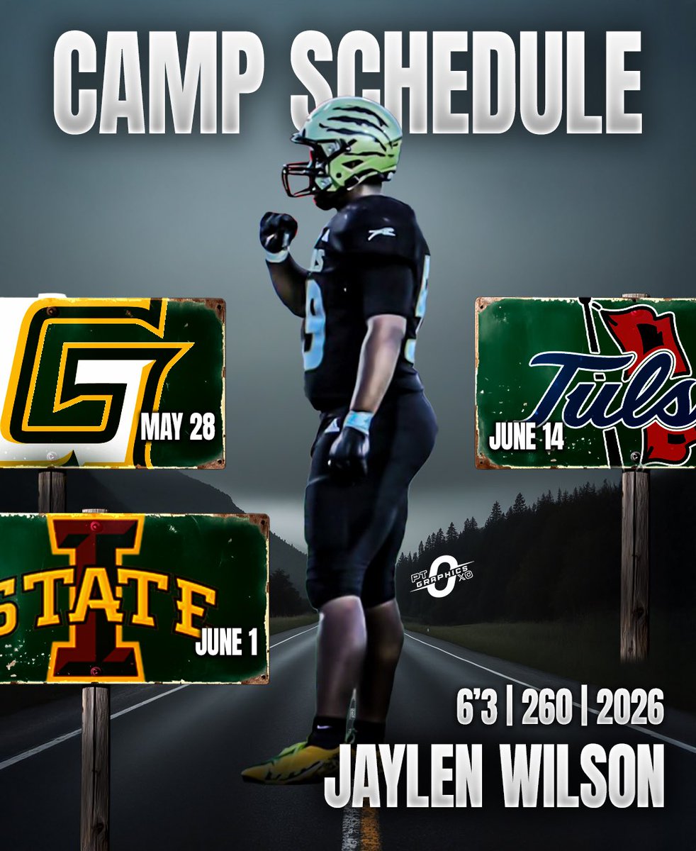 Jaylen “boogieman” wilson (@jaylenw47569329) on Twitter photo Camp schedule this summer!!! Ready to compete with the best!
<a href="/KiyoshiHarris/">Coach Kiyoshi Harris</a> <a href="/Coltonts12/">Colton Shirley</a> <a href="/TulsaFootball/">Tulsa Football</a> <a href="/CoachJWaters/">Jake Waters</a> <a href="/CycloneFB/">Iowa State Football</a> <a href="/ACJaguarFB/">AC Jaguar Football</a> Camp schedule this summer!!! Ready to compete with the best!
<a href="/KiyoshiHarris/">Coach Kiyoshi Harris</a> <a href="/Coltonts12/">Colton Shirley</a> <a href="/TulsaFootball/">Tulsa Football</a> <a href="/CoachJWaters/">Jake Waters</a> <a href="/CycloneFB/">Iowa State Football</a> <a href="/ACJaguarFB/">AC Jaguar Football</a>