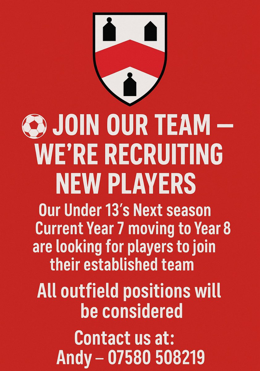 Old Wulfrunians JFC (@oldwulfsjfc) on Twitter photo JOIN OUR TEAM - WE'RE RECRUITING NEW PLAYERS
Our Under 13's Next season
Current Year 7 moving to Year 8 are looking for players to join their established team
All outfield positions will be considered
Contact us at: - Andy - 07580 508219
#UpTheWulfs JOIN OUR TEAM - WE'RE RECRUITING NEW PLAYERS
Our Under 13's Next season
Current Year 7 moving to Year 8 are looking for players to join their established team
All outfield positions will be considered
Contact us at: - Andy - 07580 508219
#UpTheWulfs