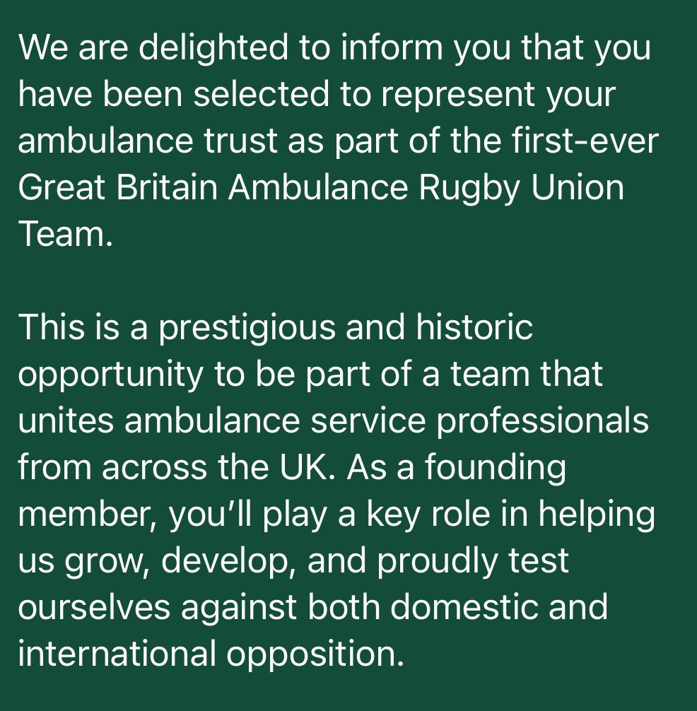 ryanbuzz1985's tweet image. So I have been selected to represent the newly Formed GB ambulance rugby union team. I am beyond honoured to have this opportunity and this might be the kick up the arse I needed to get my lazy ass back in shape. #ambulance #rugby #rugbyunion #sports #emergencyservices #proud