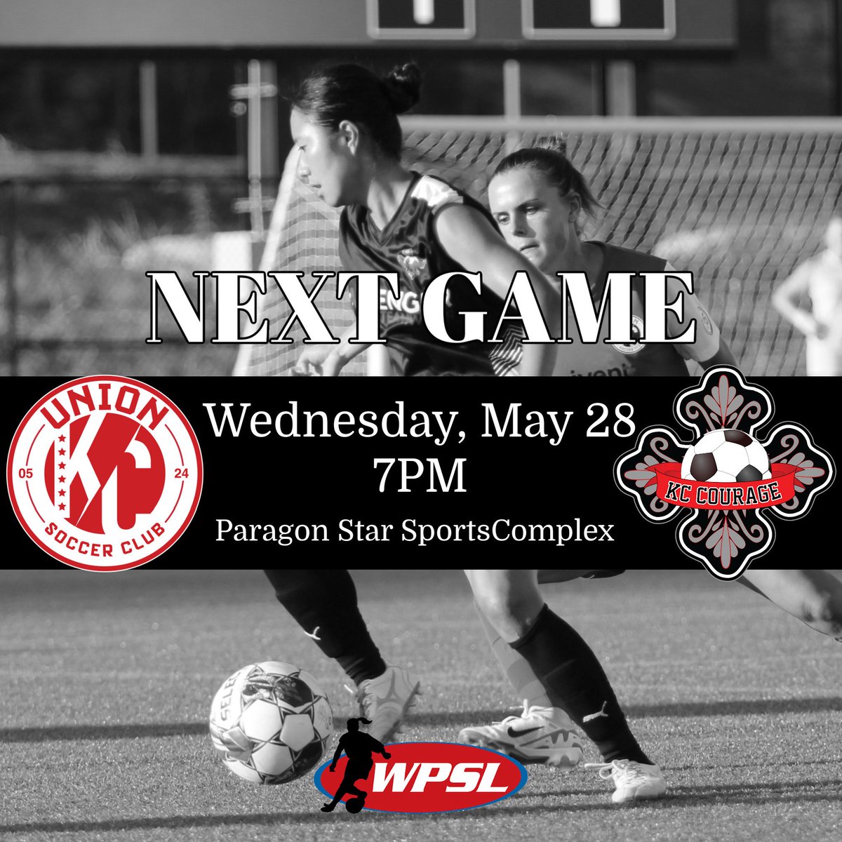 Next up is Union KC this Wednesday evening at Paragon Star❤️⚽️🖤