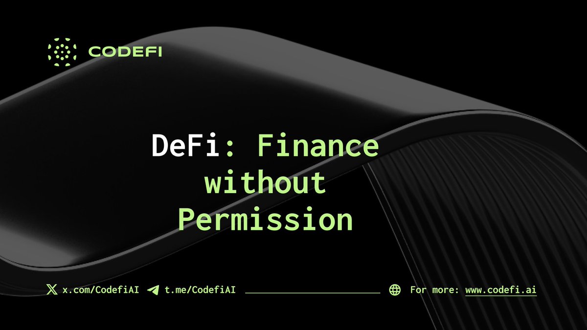 CodefiAI's tweet image. #DeFi isn’t just finance. It’s freedom, access, and control.
No middlemen. No gatekeepers. No bank hours.
Whether you’re yield farming, trading, or just exploring - you own the keys.
Codefi exists to make this power intuitive and available to everyone. 🤝