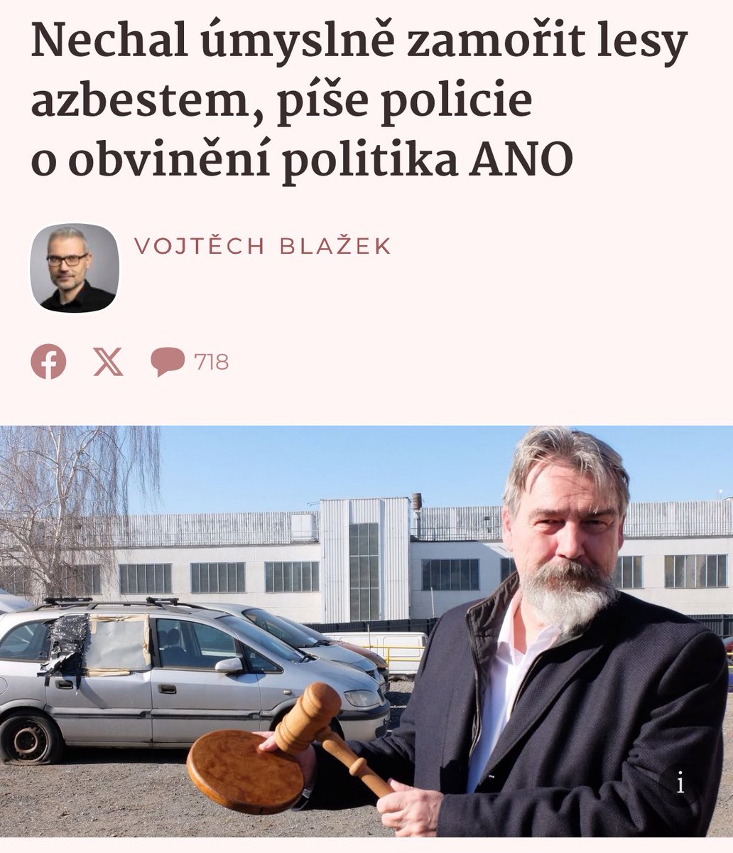 hasek_jiri's tweet photo. Minulý týden zamoření rakovinotvorným azbestem, tento týden milionový podvod. Co pro nás má @lepsivlada na příští týden, @AndrejBabis? https://t.co/rgFR18nfIy
