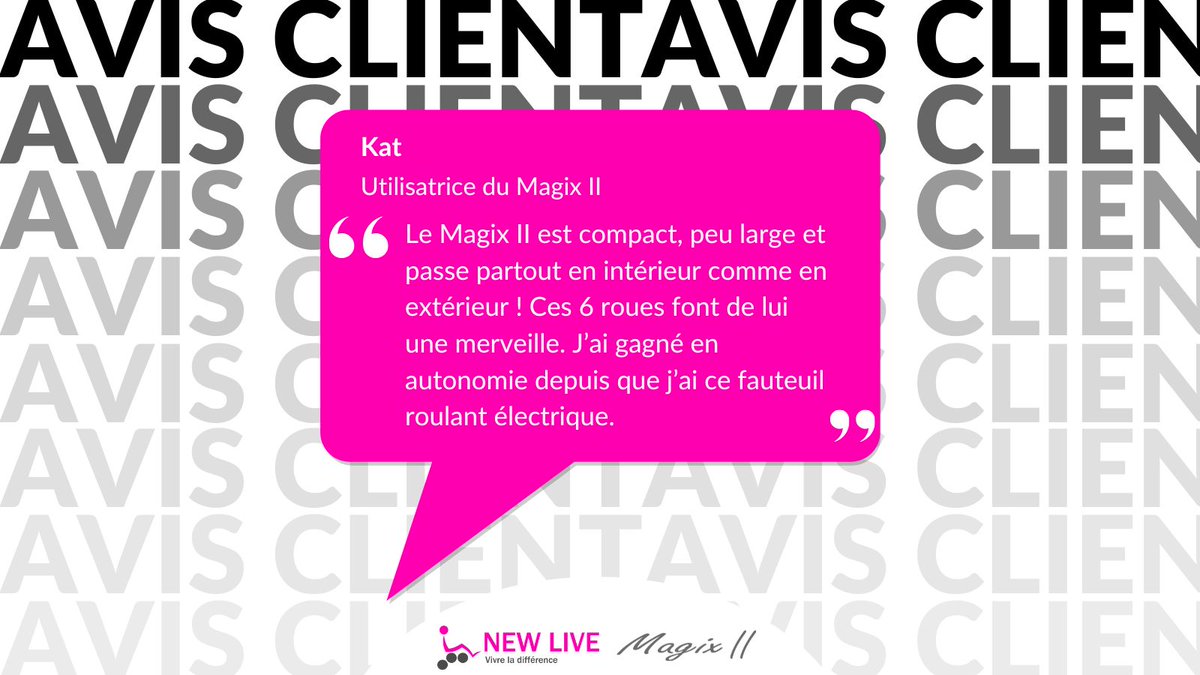 ✨ Quand la technologie redonne de l'autonomie.
Kat utilise le Magix II au quotidien. Grâce à ses 6 roues motrices, son format compact et sa maniabilité, elle se déplace librement — à l’intérieur comme à l’extérieur.

#MadeInFrance #MagixII #NewLive #VivreLaDifférence #handicap