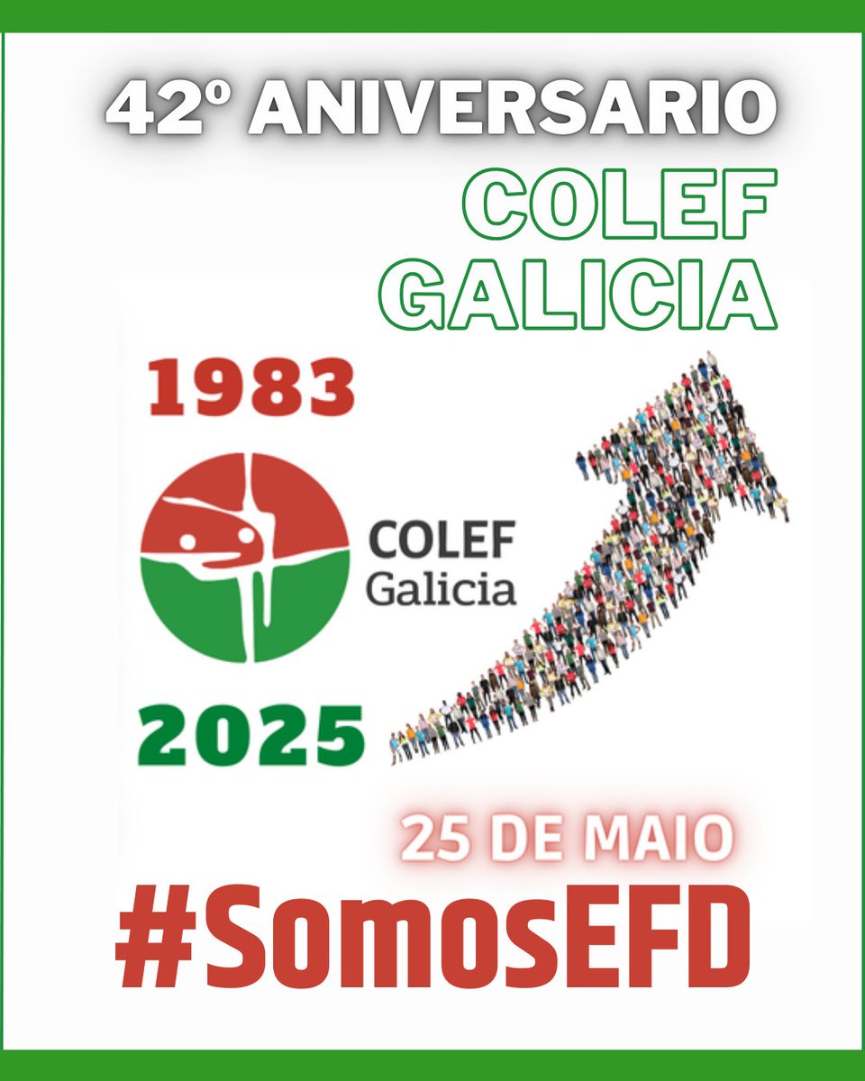 Celebramos o 42 aniversario do COLEF Galicia. Máis de catro décadas defendendo, protexendo e apoiando á nosa profesión e a todas as persoas colexiadas.
Grazas a todas as persoas que formades parte desta historia, e ás que confiades no colexio día a día.