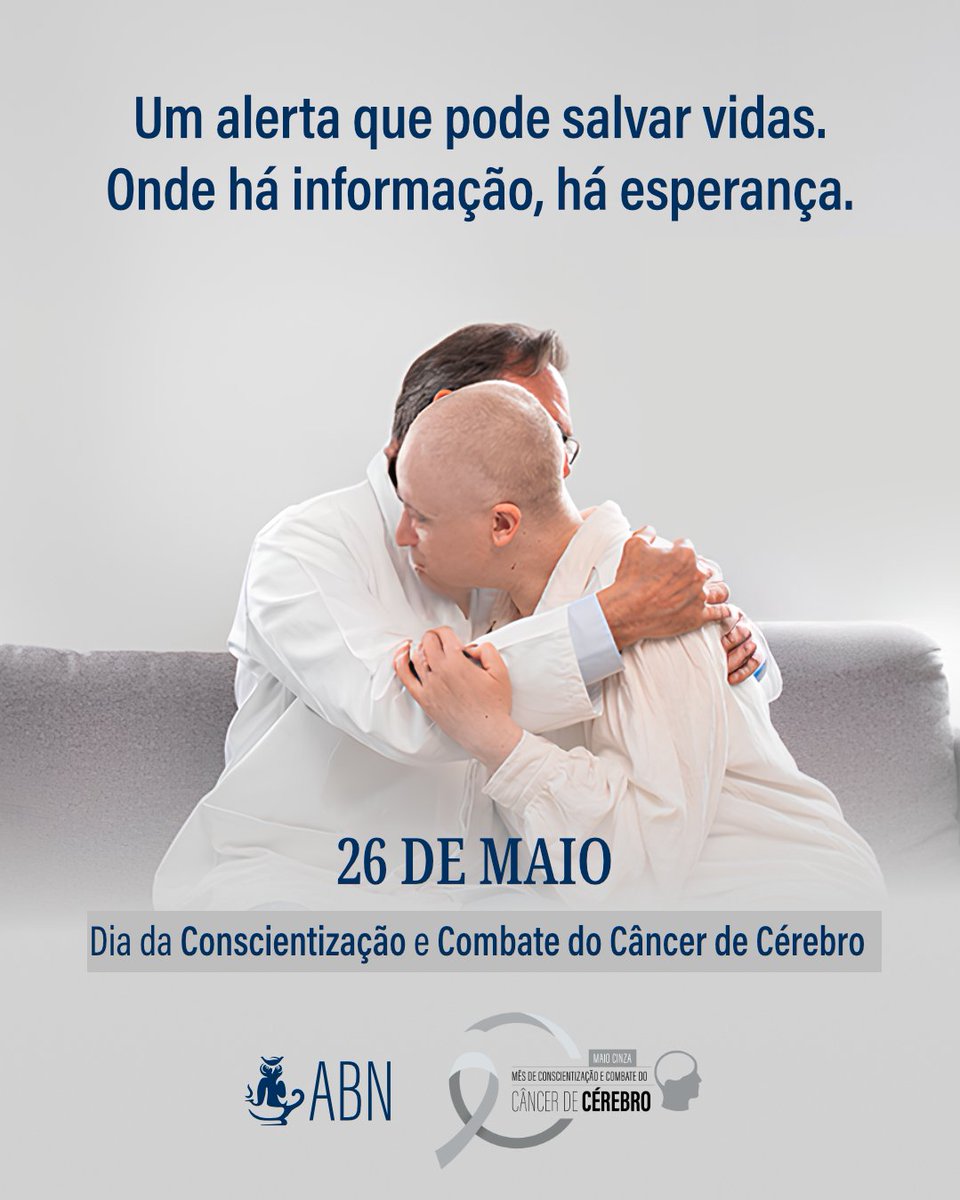 abneuro_'s tweet image. No Dia Nacional de Conscientização e Combate ao Câncer de Cérebro, a ABN se une à campanha Maio Cinza para alertar sobre um dos tipos de câncer mais silenciosos e desafiadores. 🎗
Cuide da sua saúde e esteja sempre atento aos sinais. Na dúvida, busque um profissional! 🧠