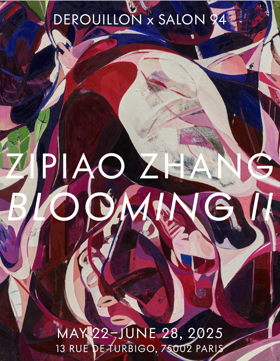 In her 1st European solo exhibition, Blooming II—following 2 shows with Salon 94 in NY— Zipiao Zhang's new flower paintings deliver a visceral, sensory jolt. We are thrilled to share this #collaboration 👏👏 &amp; invitational with Galerie Derouillon in Paris. cdn.sanity.io/files/cpu8yypf…