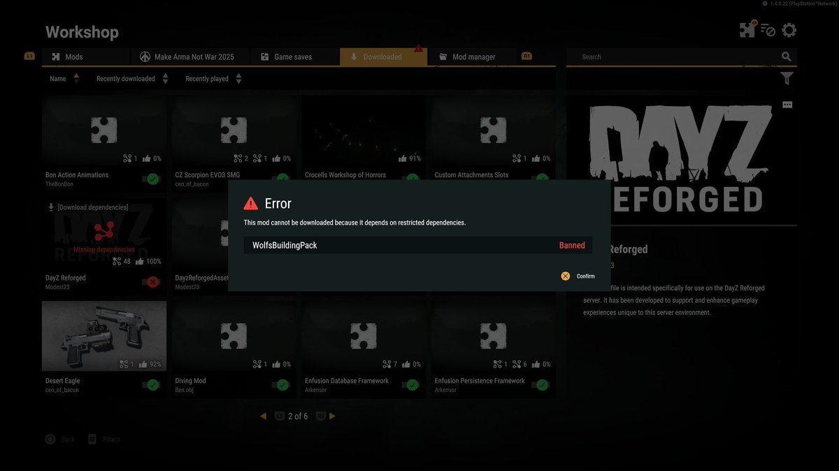 Divide_HD's tweet image. Why has this being banned?i can’t play any DayZ mods