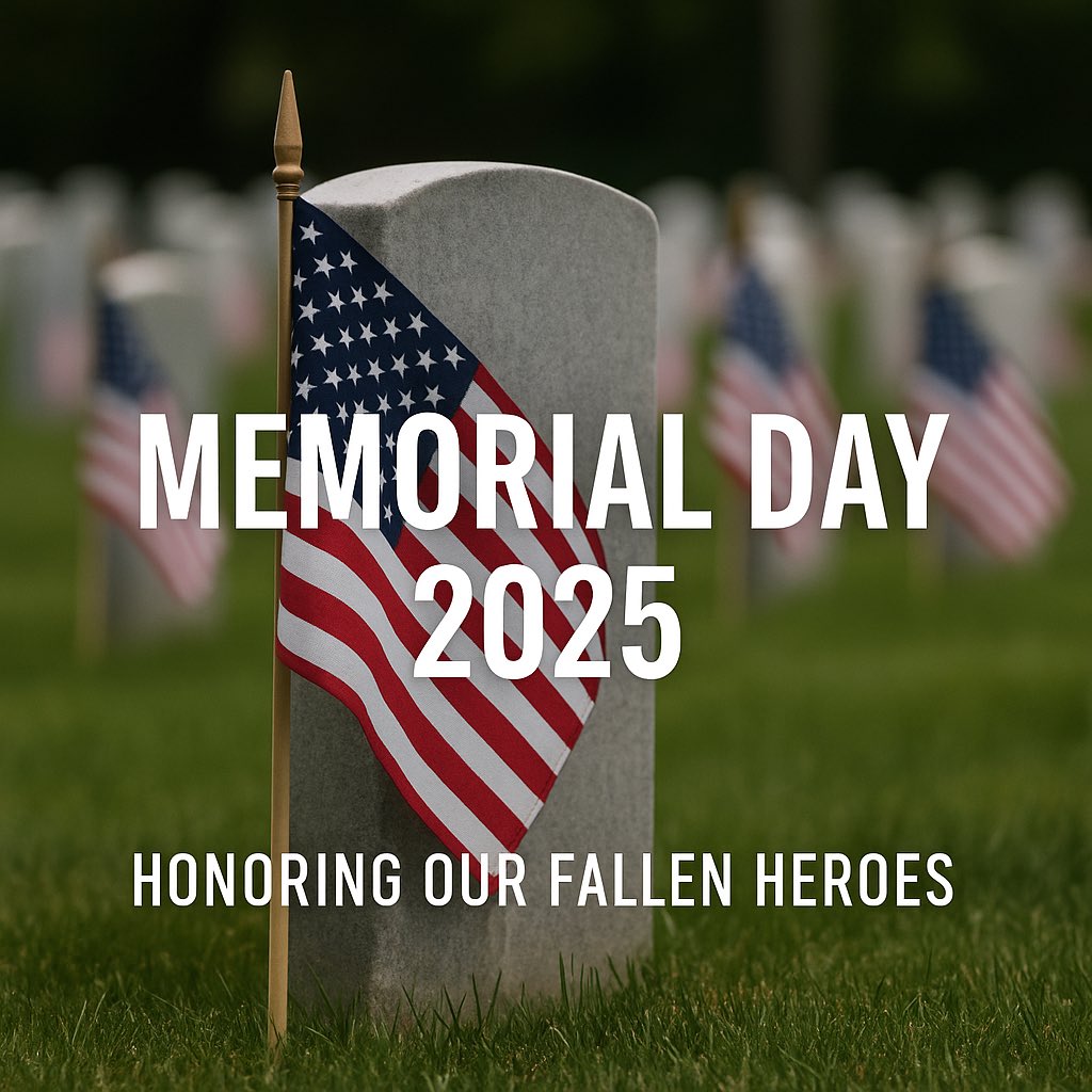 Today we pause to honor the brave men and women who gave their lives in service to our country. Their sacrifice will never be forgotten.
#MemorialDay2025 #HonorOurFallen #NeverForgotten #Gratitude 🇺🇸