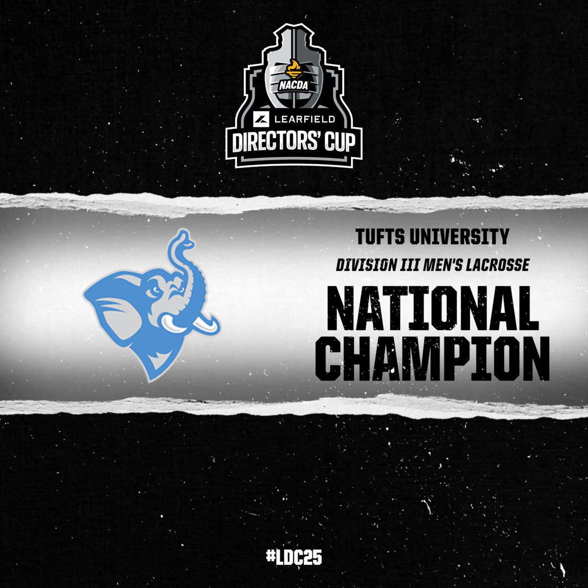 Learfield Directors' Cup (@ldirectorscup) on Twitter photo For the second-straight year, <a href="/TuftsJumbos/">Tufts Jumbos</a> secure the 2025 NCAA Division III Men's Lacrosse National Championship! Fifth in program history! #LDC25 For the second-straight year, <a href="/TuftsJumbos/">Tufts Jumbos</a> secure the 2025 NCAA Division III Men's Lacrosse National Championship! Fifth in program history! #LDC25