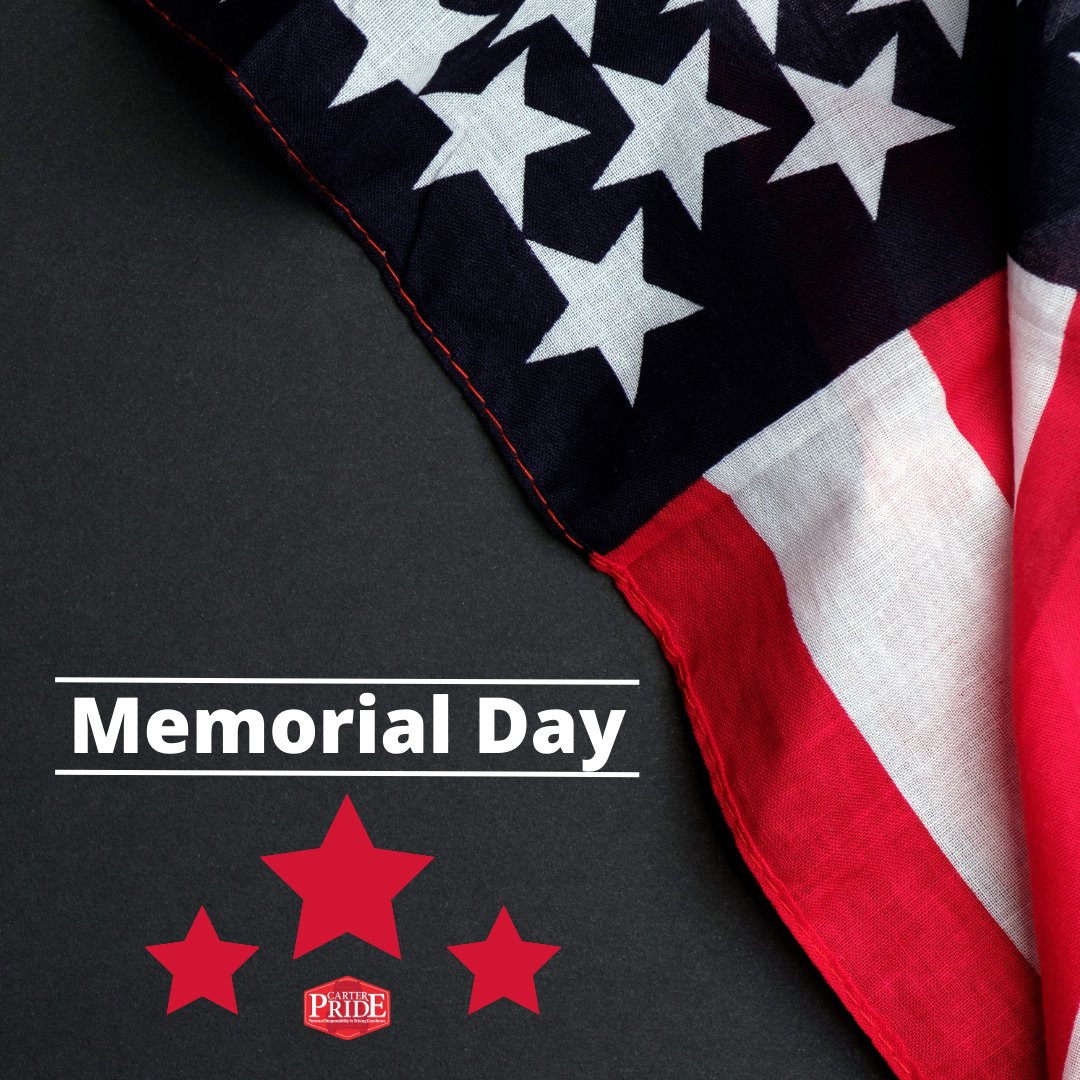 Today, we pause to remember and honor those who gave everything for our country.  Let’s drive forward with gratitude and respect.

#MemorialDay #HonorAndRemember #KeepOnTrucking #CarterPride