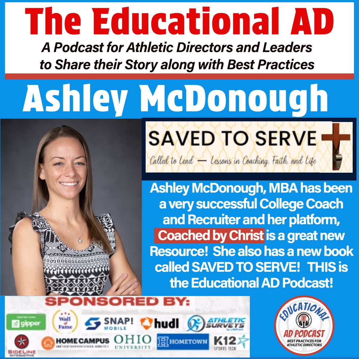 Ashley McDonough has a written a great new book, SAVED TO SERVE.  This is The Educational AD podcast!
open.spotify.com/episode/3mKzZZ… 
<a href="/AD__insider/">Athletic Director Insider</a> <a href="/WeCOACH/">WeCOACH</a> <a href="/coach_ad/">Coach & AD Magazine</a> <a href="/amac_83/">Ashley McDonough</a> <a href="/_WomenLeaders/">Women Leaders in Sports</a> <a href="/WomenWhoCoach/">Women Who Coach</a> <a href="/GoCentenary/">Centenary Athletics</a> <a href="/MyRecruitBoard/">MyRecruitBoard</a> <a href="/nsrnow/">NSR</a> <a href="/WofVOLLEY/">WorldofVolley.com</a> <a href="/THSCAcoaches/">THSCA</a> <a href="/GADACOACHES/">GADA</a> <a href="/FHSAA/">FHSAA</a>