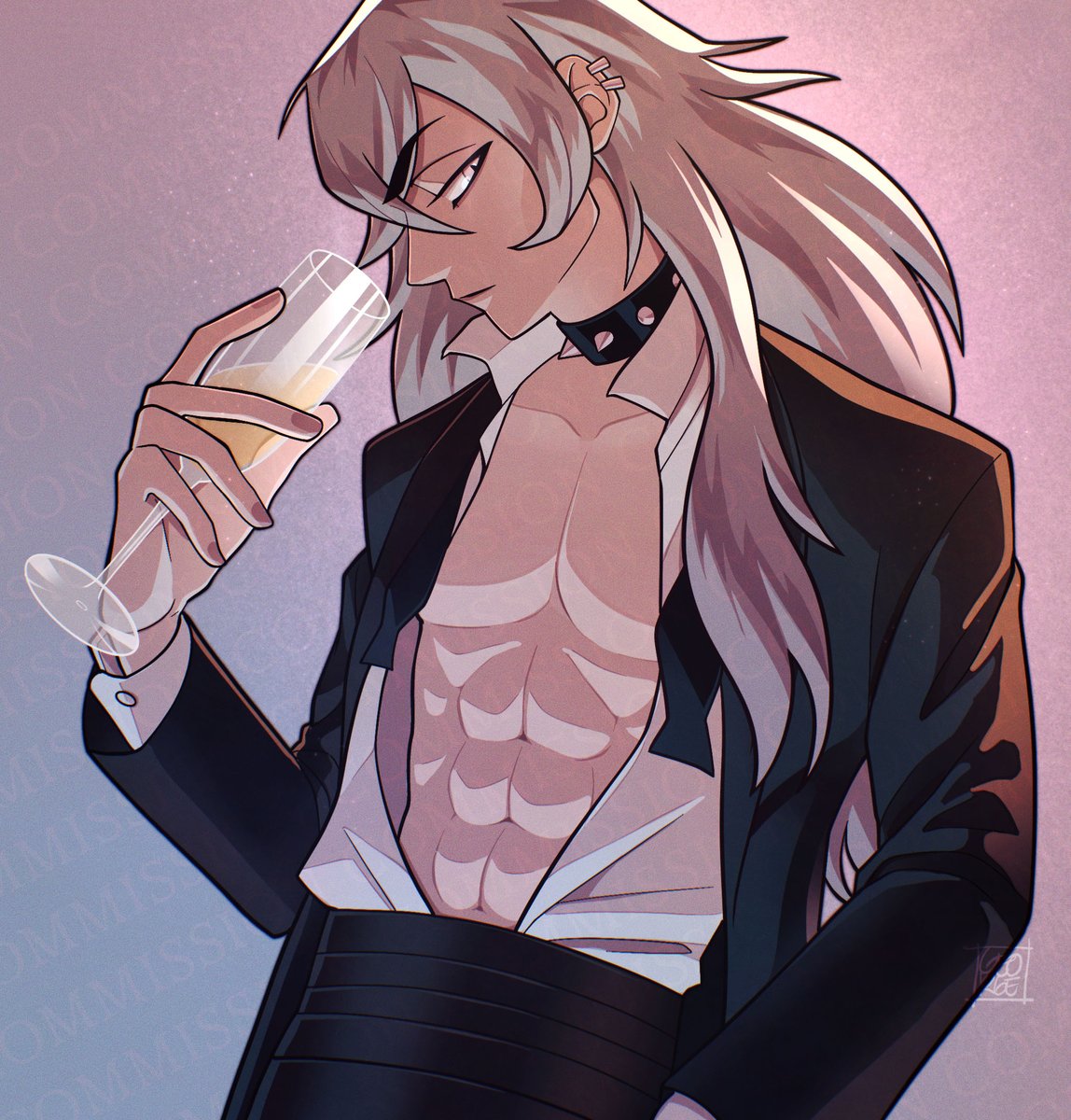 I got to do this piece for <a href="/keithcou91/">Kaito Rosé</a> of their OC's human form ✨
Thank you again! <3 

#HelluvaBossOC #HazbinHotelOC