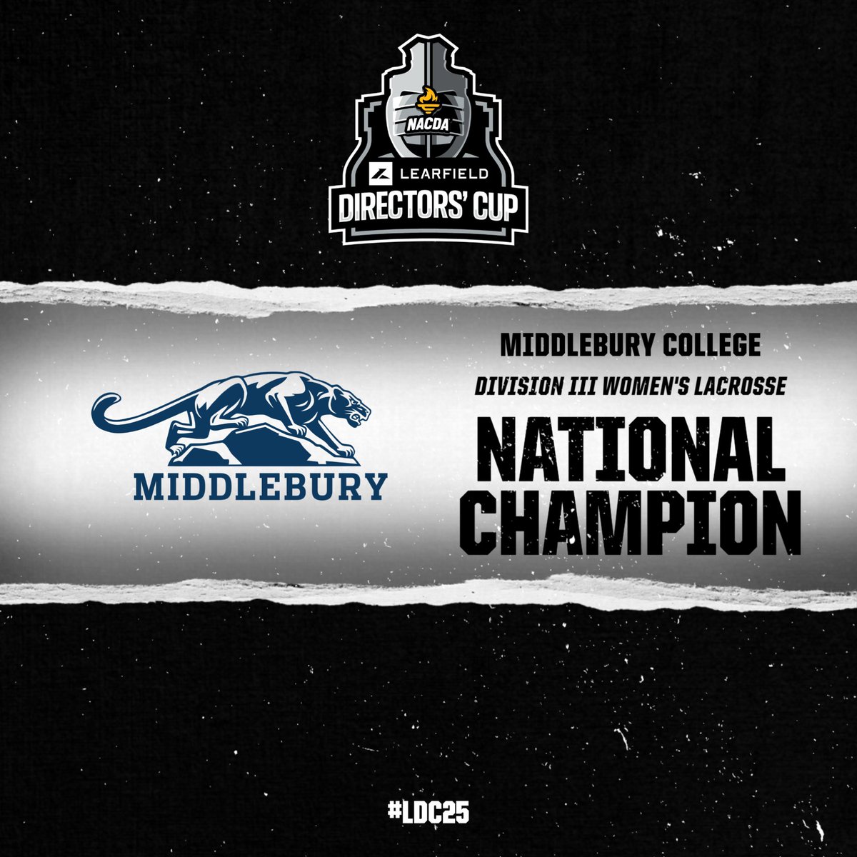 Learfield Directors' Cup (@ldirectorscup) on Twitter photo Congrats to <a href="/MiddAthletics/">Middlebury Athletics</a> for earning their fourth-straight women's lacrosse national title! #LDC25 Congrats to <a href="/MiddAthletics/">Middlebury Athletics</a> for earning their fourth-straight women's lacrosse national title! #LDC25