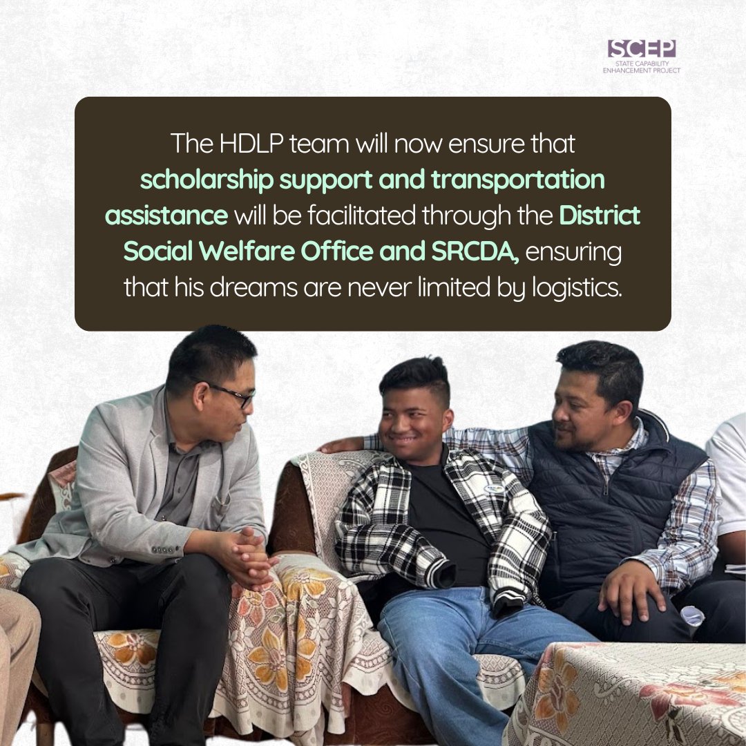 scep_meghalaya's tweet image. In Rngi Shyllong, Mylliem, 20-yr-old Khraw, born with a disability, wrote his board exams with his feet—scoring 69% in Class 12 &amp;amp; topping his class. HDLP under SCEP is now ensuring his dreams aren&apos;t limited by logistics—supporting scholarships &amp;amp; access. #HDLP #SCEP #KhrawsJourney
