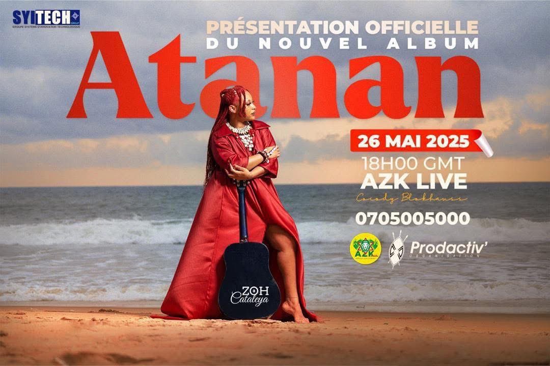 Félicitations à ma  ZOH cataleya/OFFICIEL 
Dont le premier album ATANAN est disponible à 5000 F (clé usb) 
Infos : +225 07 05 005 000
Vive la musique de fusion ! Vive le #codijazz ! 😍🤍