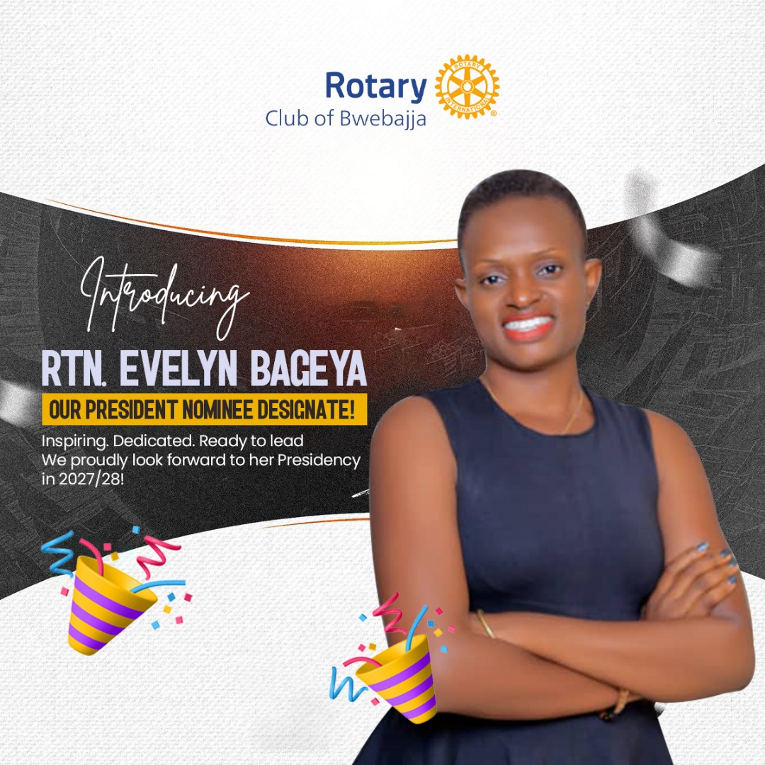 Rotary Club Bwebajja (@rcbwebajja) on Twitter photo 🎉"Warmest congratulations, Rtn. <a href="/EvelynBageya/">Evelyn Bageya</a>, on being nominated as President-Nominee Designate (PND) for Rotary Club Bwebajja!
🙏🏾May your leadership be filled with wisdom, passion, and service. We're excited to support you in this role and look forward to the positive impact 🎉"Warmest congratulations, Rtn. <a href="/EvelynBageya/">Evelyn Bageya</a>, on being nominated as President-Nominee Designate (PND) for Rotary Club Bwebajja!
🙏🏾May your leadership be filled with wisdom, passion, and service. We're excited to support you in this role and look forward to the positive impact