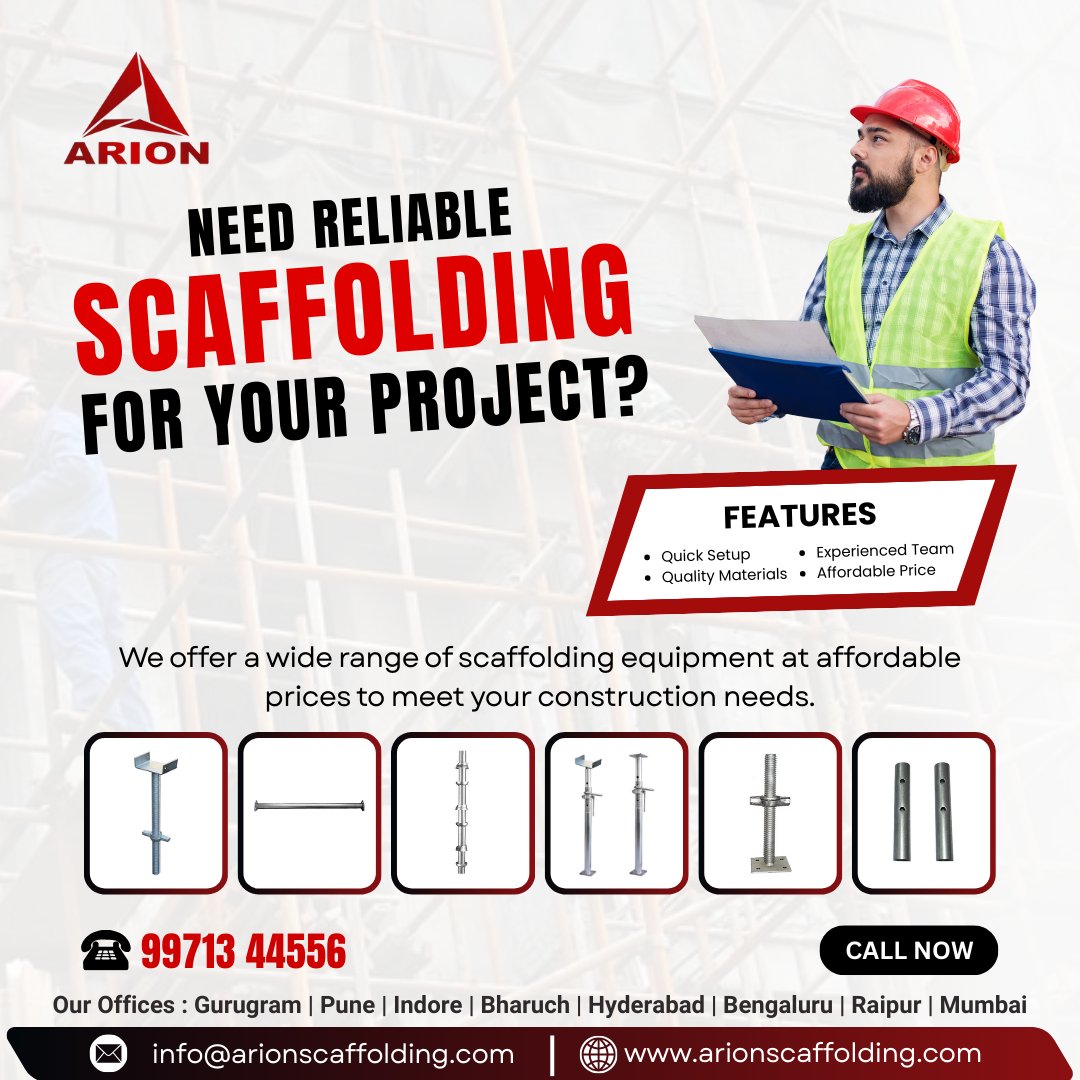 Arionscaffold's tweet photo. 🏗️ Get top-quality scaffolding equipment from Arion Scaffolding at unbeatable prices. Safe, reliable, and ready when you are! 💪
☎ Call : 9971344556
#ArionScaffolding #ConstructionExcellence #ScaffoldingExperts #ConstructionEssentials #cuplock #cuplockscaffolding #builder https://t.co/GzJ2huDZeu