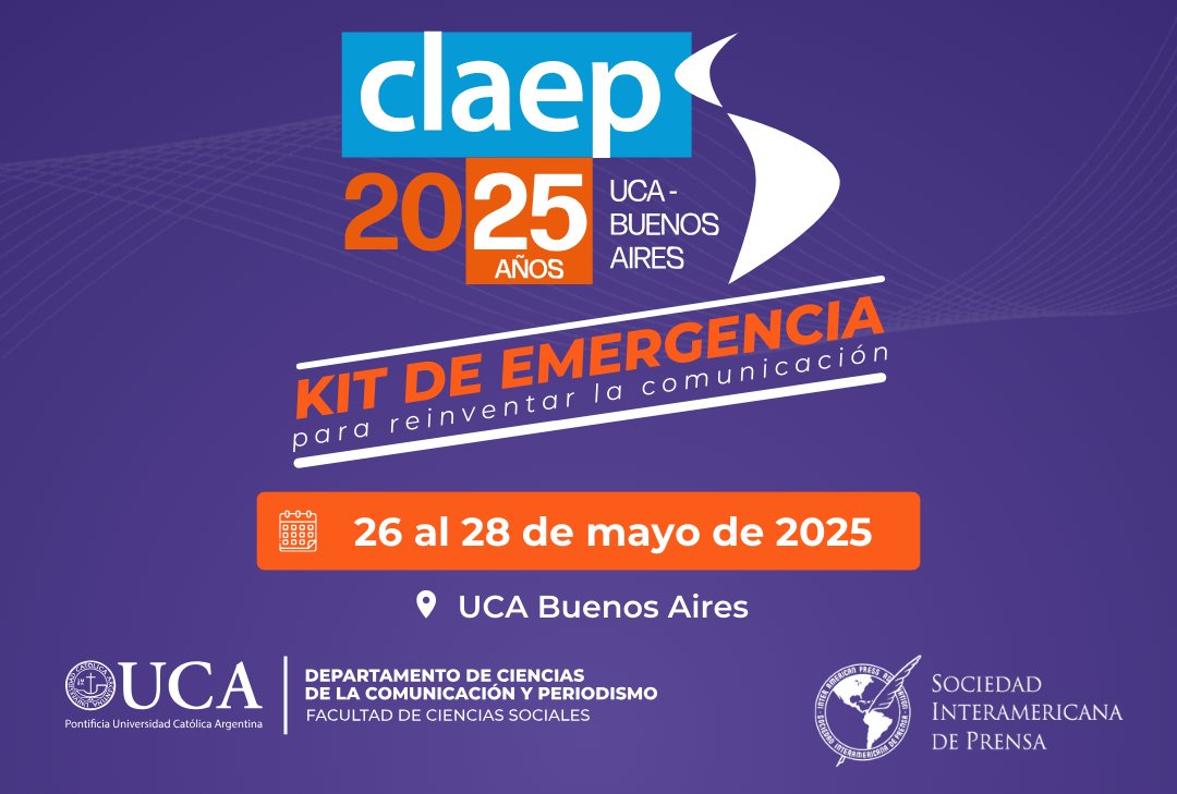 universihoy's tweet photo. 🔹La #UCA será sede del Congreso Internacional de Periodismo #CLAEP 2025
📚Entre el 26 y el 28 de mayo, la Universidad Católica Argentina recibirá a referentes del periodismo iberoamericano en el marco del 13° Encuentro de Carreras de Periodismo.
https://t.co/pp2kpidswB https://t.co/NfIzrfpWHc
