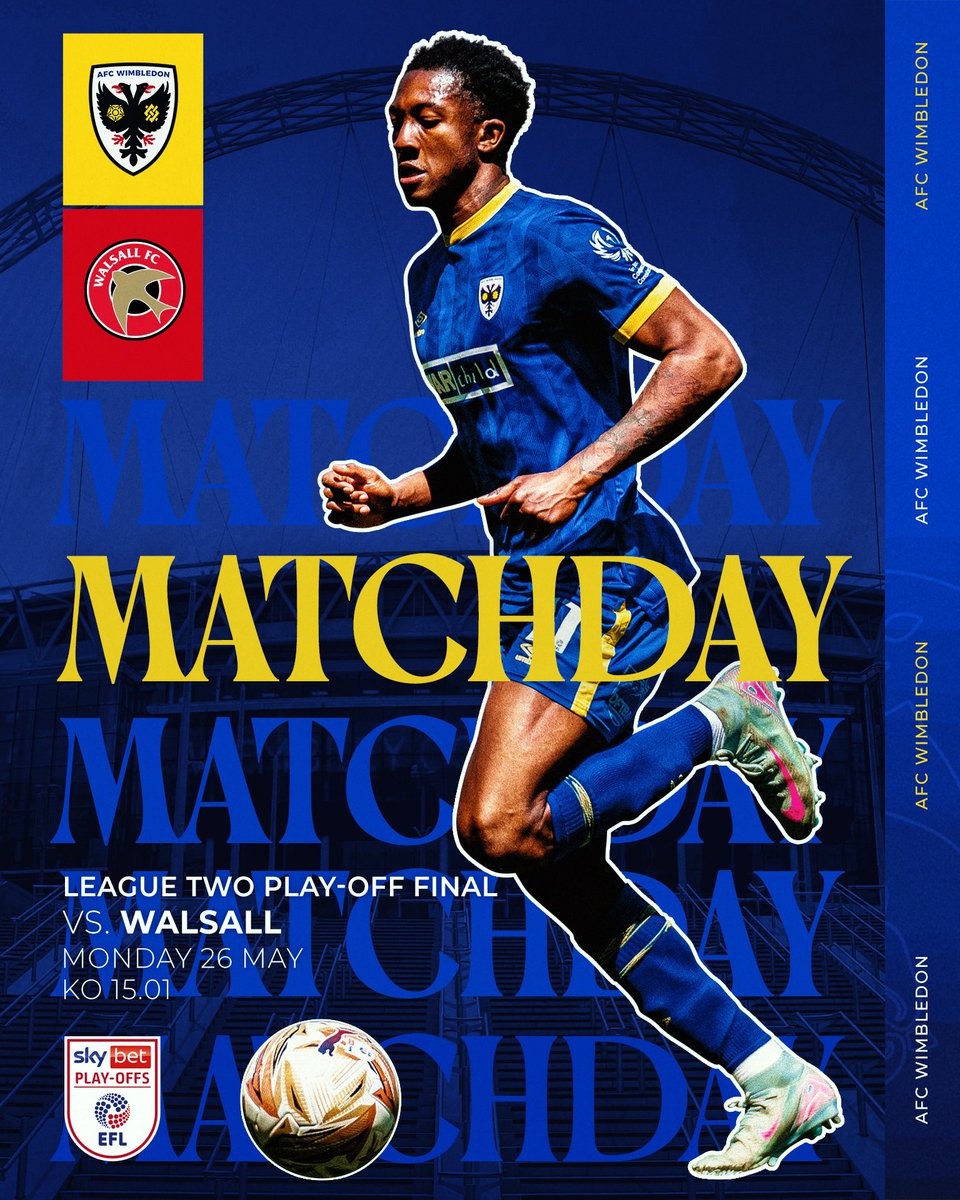 Cherry Red Records (@cherryredgroup) on Twitter photo Good luck <a href="/AFCWimbledon/">AFC Wimbledon</a> in the League Two Play-Off Final this afternoon at <a href="/wembleystadium/">Wembley Stadium</a>! ⚽️💫
#AFCW 🟡🔵 Good luck <a href="/AFCWimbledon/">AFC Wimbledon</a> in the League Two Play-Off Final this afternoon at <a href="/wembleystadium/">Wembley Stadium</a>! ⚽️💫
#AFCW 🟡🔵