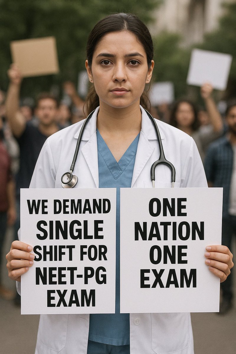 Dr_Mj_19_'s tweet photo. #NEETPG2025

NEET UG:
25 lakh students
Fee: ₹1000–170

ONE shift, ONE paper, transparent result

NEET PG:

2.5 lakh students
Fee: ₹2500–3500

TWO shifts, different papers, ONE rank list

Why this injustice?
#NEETPG #OneNationOneExam #SingleShiftForNEETPG https://t.co/eLamlDc8bw