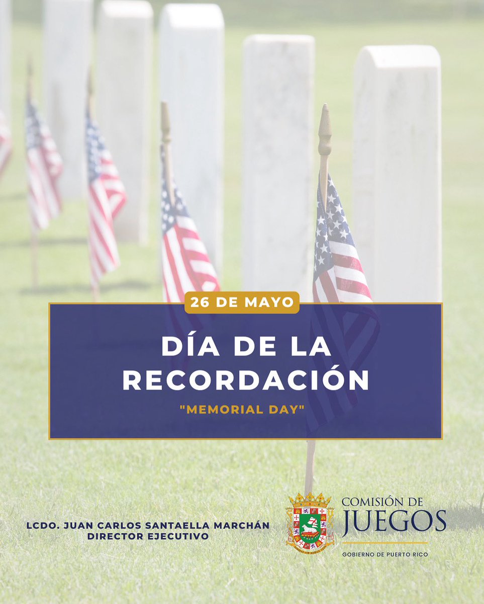 ComJuegosPR's tweet image. Hoy, en el Día de la Recordación, conmemoramos a quienes entregaron su vida en servicio a la nación.
#ComisiónDeJuegosPR