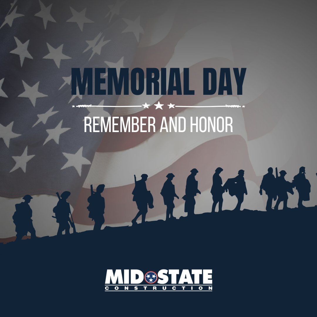 midstate_const's tweet image. This Memorial Day, Mid-State Construction pauses to reflect on the bravery and sacrifice of the men and women who gave their lives in service to our country.

We are forever grateful for their courage, and we honor their legacy by building a stronger future.
