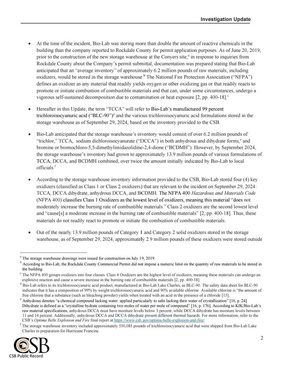 AutonomousATL's tweet image. U.S. Chemical Safety Board Issues Second Update on Investigation of 2024 Bio-Lab Fire in Conyers, GeorgiaU.S. Chemical Safety Board Issues Second Update on Investigation of 2024 Bio-Lab Fire in Conyers, Georgia 
Source: Voices For Rockdale #biolabfire #rockdale #conyers #georgia