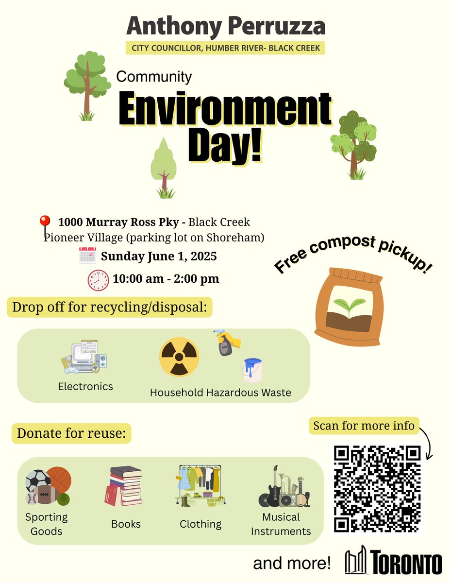 Environment Day is coming up! Come by and recycle old electronics, household hazardous waste, donate old clothing and more. Plus, free compost!

Hope to see you there.
