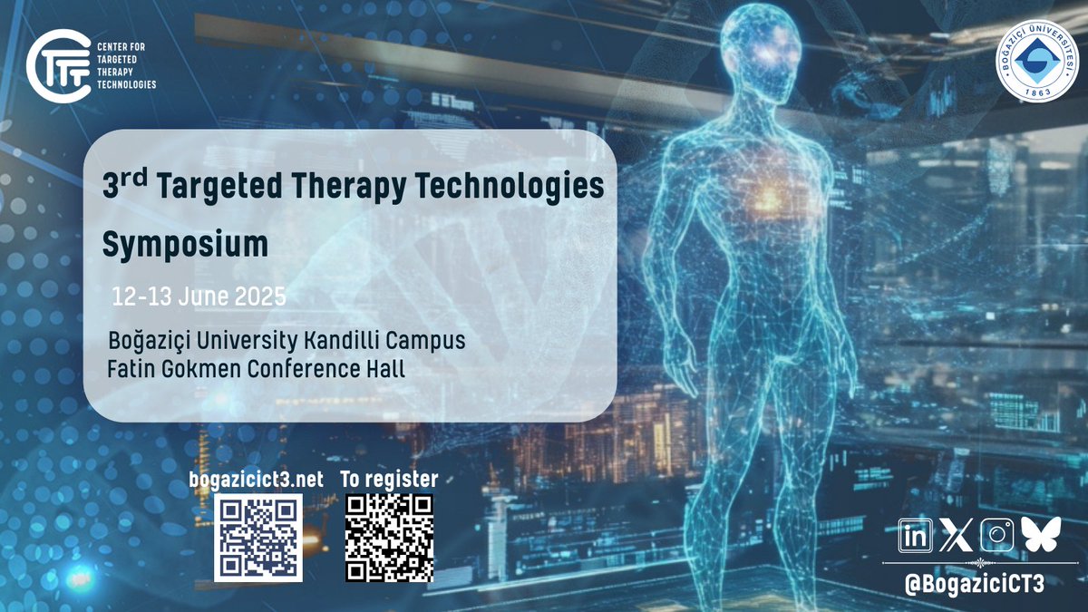 bogaziciCT3's tweet photo. Discover the latest in translational research: from nanomedicine- and cell-based therapies to cutting-edge medical devices in tissue engineering and advanced diagnostics. Connect with leading experts, explore groundbreaking science, and engage in interdisciplinary dialogue that’s shaping the future of targeted therapies.

📅 June 12–13, 2025
📍 Boğaziçi University, Kandilli Campus
🎟 Reserve your spot today and be part of the conversation! 
👉 https://t.co/t7Cyc9aZf2

#TargetedTherapy #CellularTherapy #Nanomedicine #TissueEngineering #Diagnostics #BoğaziçiCT3Symposium #CT3Innovation #CT3TranslationalResearch