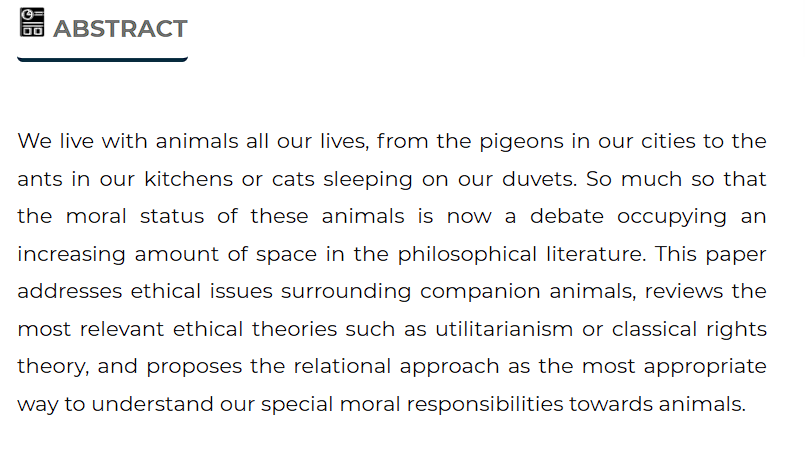 👋Our colleague Ignacio Sánchez-Moreno has just published a paper in Mètode titled "Ethics and Pets: Home Beyond Species"🐕More info here➡️turia.uv.es/index.php/Meto…