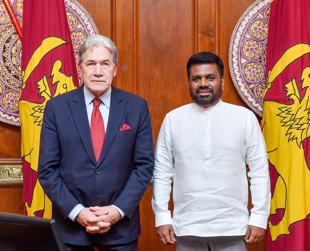 Anura Kumara Dissanayake (@anuradisanayake) on Twitter photo This afternoon, I met with New Zealand Deputy Prime Minister and Foreign Minister <a href="/winstonpeters/">Winston Peters</a> during his official visit to Sri Lanka. This afternoon, I met with New Zealand Deputy Prime Minister and Foreign Minister <a href="/winstonpeters/">Winston Peters</a> during his official visit to Sri Lanka.