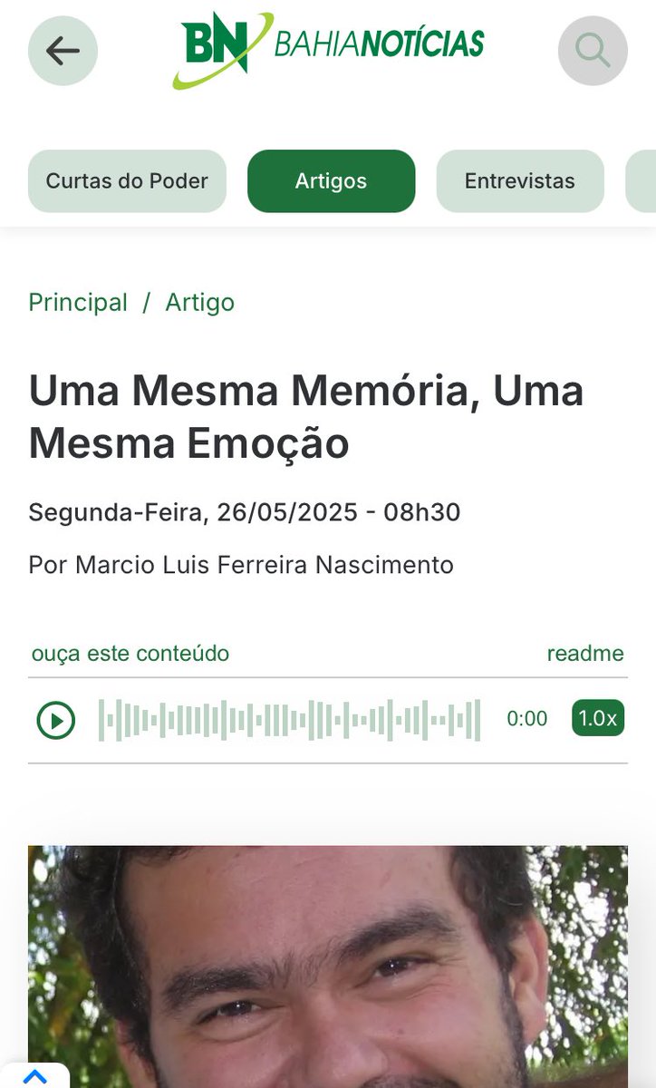 Por que nos emocionamos em certas situações? Uma pesquisa científica trouxe luzes a respeito. Saiba mais em artigo de ⁦<a href="/mlfnascimento/">Marcio Nascimento</a>⁩💡 no ⁦⁦<a href="/BahiaNoticias/">Bahia Notícias</a>⁩📱. Thanks ⁦<a href="/duartefernando/">Fernando Duarte</a>⁩🎙️

bahianoticias.com.br/artigo/1761-um…